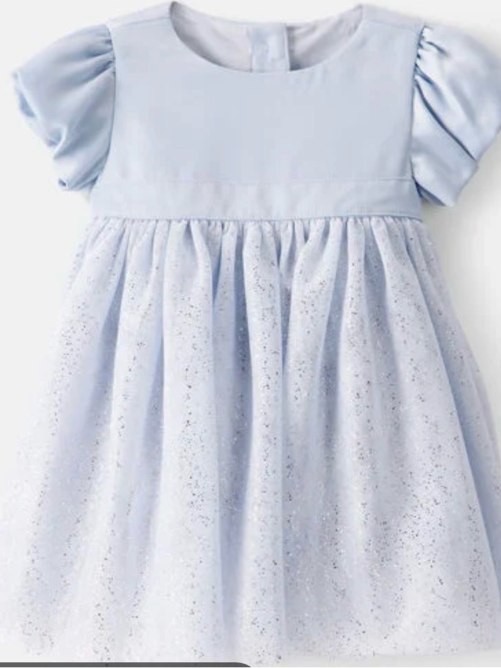 OshKosh B'gosh Light Blue Glitter Tulle Puff Sleeve Dress